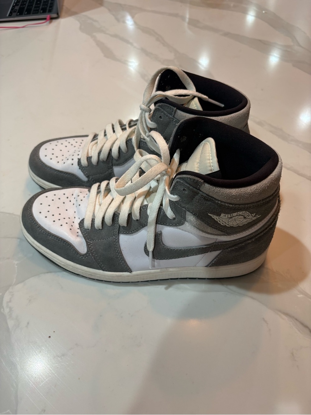 Nike High-Top Sneakers in White and Gray